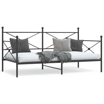 Slaapbank zonder matras 100x200 cm staal zwart 1