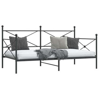 Slaapbank zonder matras 100x200 cm staal zwart 4