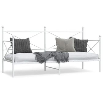 Slaapbank zonder matras 90x190 cm staal wit 1