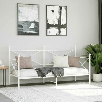 Slaapbank zonder matras 90x190 cm staal wit 3