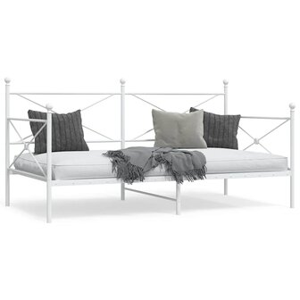 Slaapbank zonder matras 100x190 cm staal wit 1