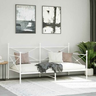 Slaapbank zonder matras 100x190 cm staal wit 3