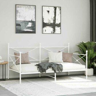 Slaapbank zonder matras 100x200 cm staal wit 3
