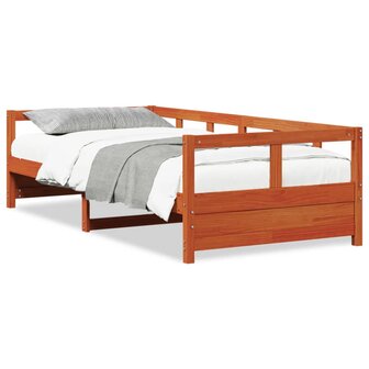 Slaapbank zonder matras 80x200 cm massief grenenhout wasbruin 2
