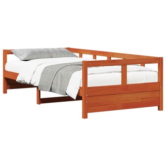 Slaapbank zonder matras 90x200 cm massief grenenhout wasbruin 4
