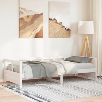 Slaapbank zonder matras 90x190 cm massief grenenhout wit 1