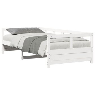 Slaapbank zonder matras 90x190 cm massief grenenhout wit 4