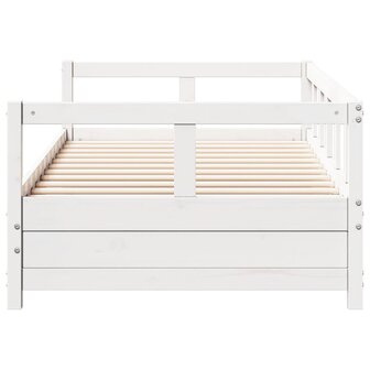 Slaapbank zonder matras 90x190 cm massief grenenhout wit 6