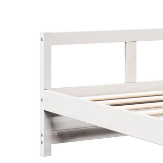 Slaapbank zonder matras 90x190 cm massief grenenhout wit 8