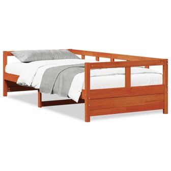 Slaapbank zonder matras 90x190 cm massief grenenhout wasbruin 2