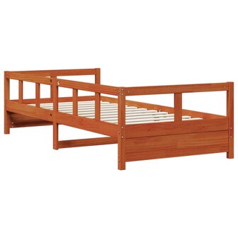 Slaapbank zonder matras 90x190 cm massief grenenhout wasbruin 7