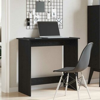 Bureau 80x40x75 cm bewerkt hout zwart 3