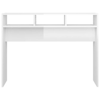 Wandtafel 105x30x80 cm bewerkt hout hoogglans wit 5