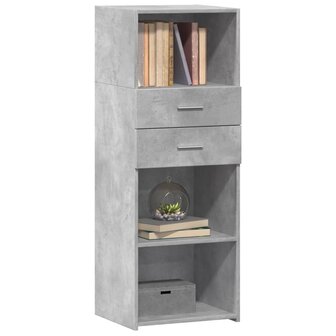 Hoge kast 45x42,5x124 cm bewerkt hout betongrijs 3