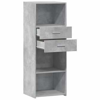 Hoge kast 45x42,5x124 cm bewerkt hout betongrijs 7