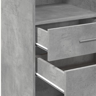 Hoge kast 45x42,5x124 cm bewerkt hout betongrijs 8