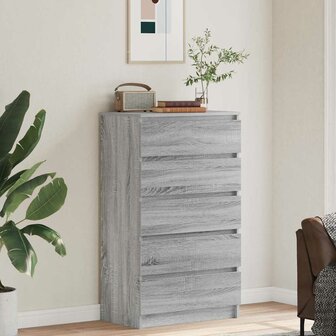 Ladekast 60x36x103 cm bewerkt hout grijs sonoma eikenkleurig 3
