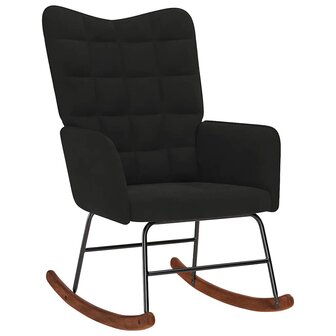 Schommelstoel fluweel zwart 1