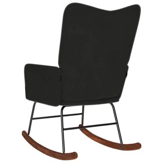 Schommelstoel fluweel zwart 5