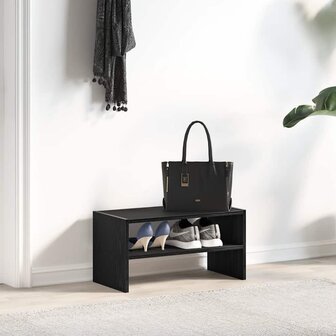 Schoenenrek stapelbaar 60x30x30,5 cm zwart eikenkleurig 3