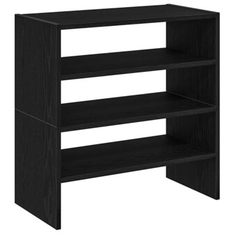 Schoenenrekken 2 st stapelbaar 60x30x30,5 cm zwart eikenkleurig 2