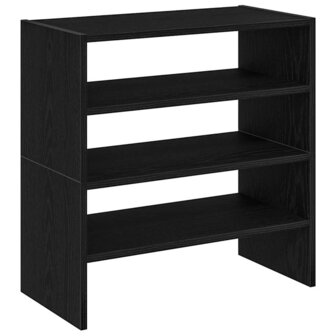 Schoenenrekken 2 st stapelbaar 60x30x30,5 cm zwart eikenkleurig 6