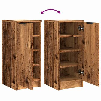Schoenenkast 29,5x35x70 cm bewerkt hout oud houtkleurig 7