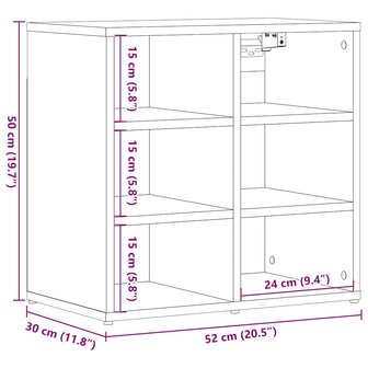 Schoenenkast 52x30x50 cm oud houtkleurig 9