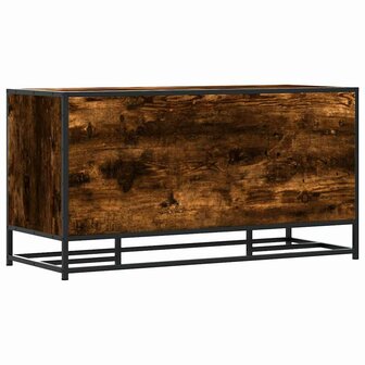 Schoenenbank 100x40x53,5cm bewerkt hout en metaal gerookt eiken 8