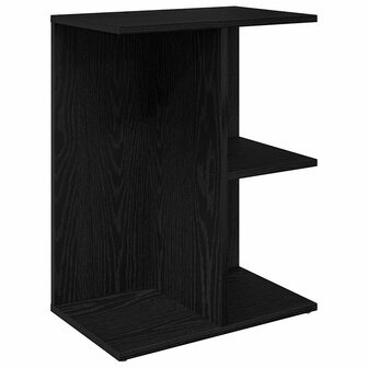 Nachtkastje 46,5x29x61 cm bewerkt hout zwart eikenkleurig 2