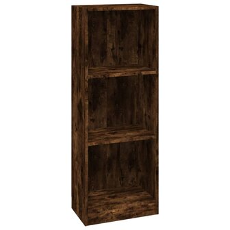 Boekenkast 3-laags 40x24x109 cm bewerkt hout gerookt eikenkleur 2