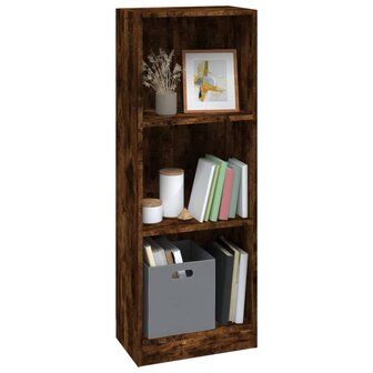 Boekenkast 3-laags 40x24x109 cm bewerkt hout gerookt eikenkleur 4