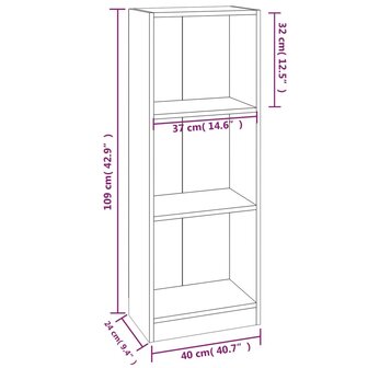 Boekenkast 40x24x109 cm bewerkt hout grijs sonoma eikenkleurig 8