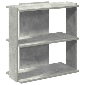 Boekenkast 3-laags 60x30x60 cm bewerkt hout betongrijs 2