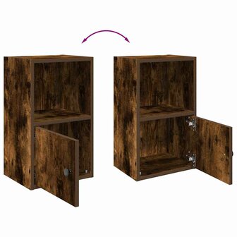 Boekenkast 31x24x52 cm bewerkt hout gerookt eikenkleurig 8