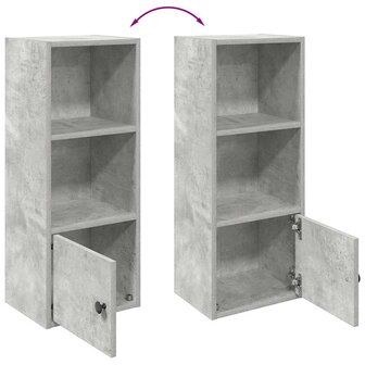 Boekenkast 31x24x77 cm bewerkt hout betongrijs 8