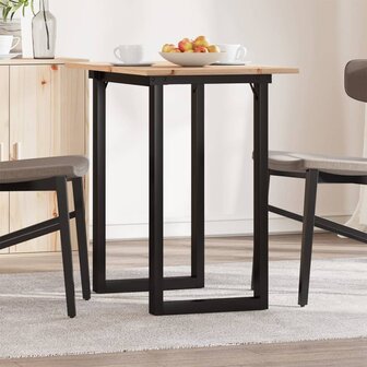 Eettafel O-frame 80x50x75 cm massief grenenhout en staal 1