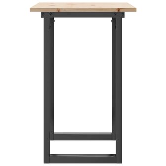 Eettafel O-frame 80x50x75 cm massief grenenhout en staal 5