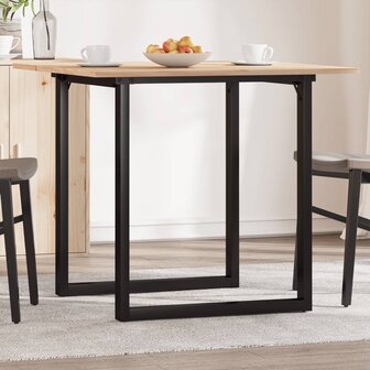 Eettafel O-frame 80x80x75 cm massief grenenhout en staal 1