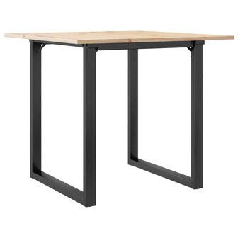 Eettafel O-frame 80x80x75 cm massief grenenhout en staal 2