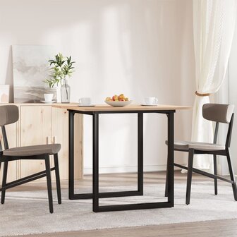 Eettafel O-frame 80x80x75 cm massief grenenhout en staal 3