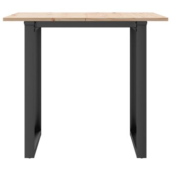 Eettafel O-frame 80x80x75 cm massief grenenhout en staal 4