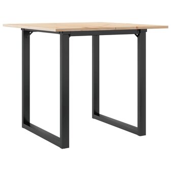 Eettafel O-frame 80x80x75 cm massief grenenhout en staal 6