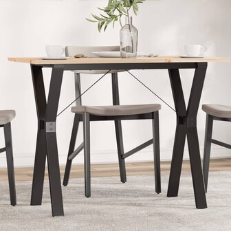 Eettafel Y-frame 100x50x75 cm massief grenenhout en staal 1