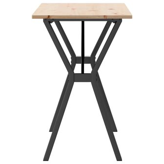 Eettafel Y-frame 100x50x75 cm massief grenenhout en staal 5