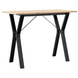 Eettafel Y-frame 100x50x75 cm massief grenenhout en staal 6