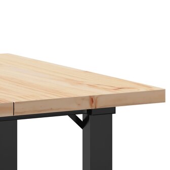 Eettafel O-frame 60x60x75,5 cm massief grenenhout en staal 7