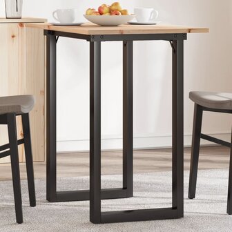 Eettafel O-frame 80x50x75,5 cm massief grenenhout en staal 1