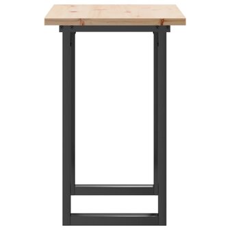 Eettafel O-frame 80x50x75,5 cm massief grenenhout en staal 5