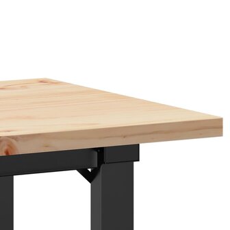 Eettafel O-frame 80x50x75,5 cm massief grenenhout en staal 7